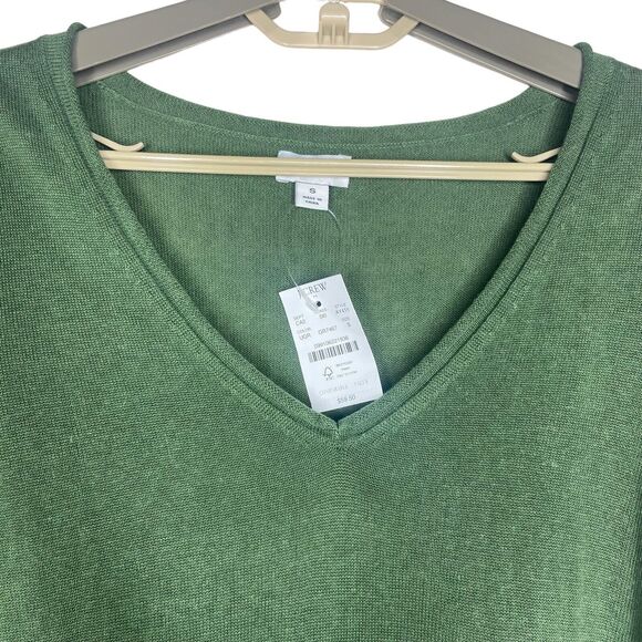 J. Crew Women's Top Size S Linen Blend Green V-Neck Short Sleeve Lagenlook - Picture 10 of 12